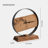 Natural Wood And Metal Finish Table Clock