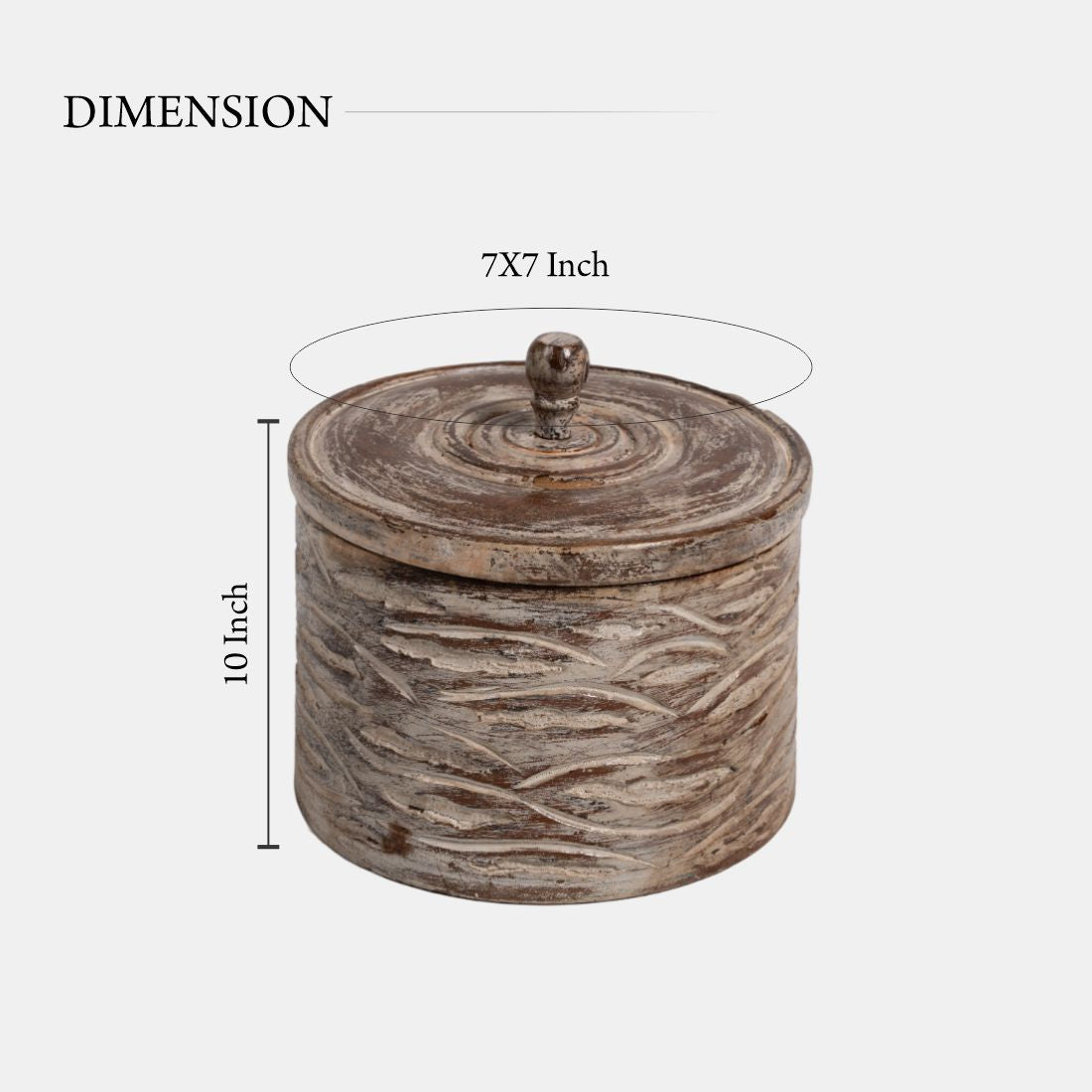 Hand-Carved Old Teak Wooden Pot