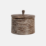 Hand-Carved Old Teak Wooden Pot