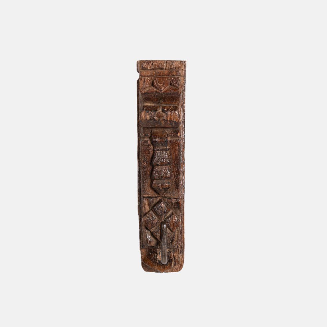 Old Teak Wood Hand Carving Wall Hook