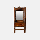 Old Teak Wood Indian Vintage Wall Mount Mirror