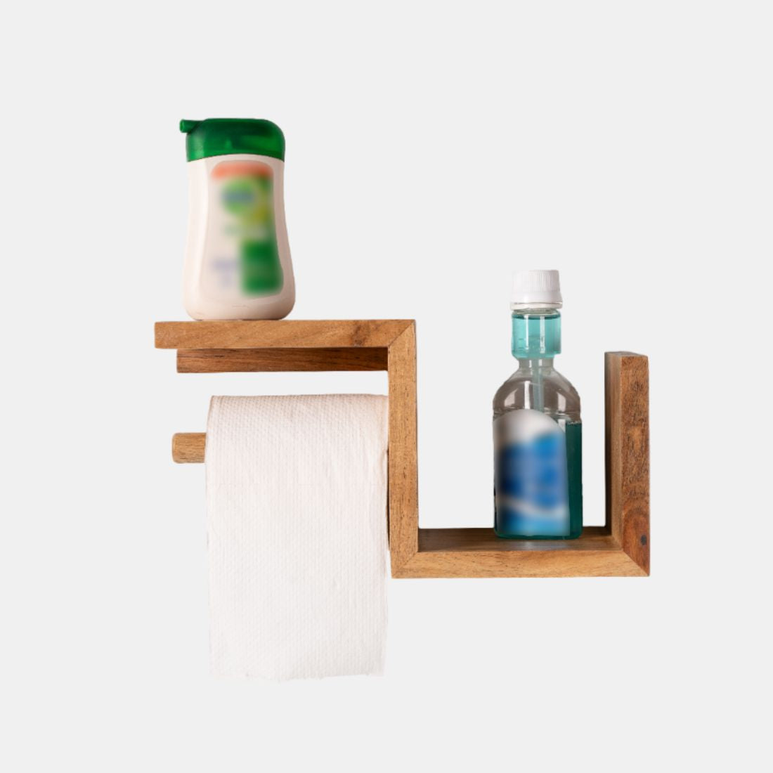 Mango Wood Wall Mount Toilet Roll Holder
