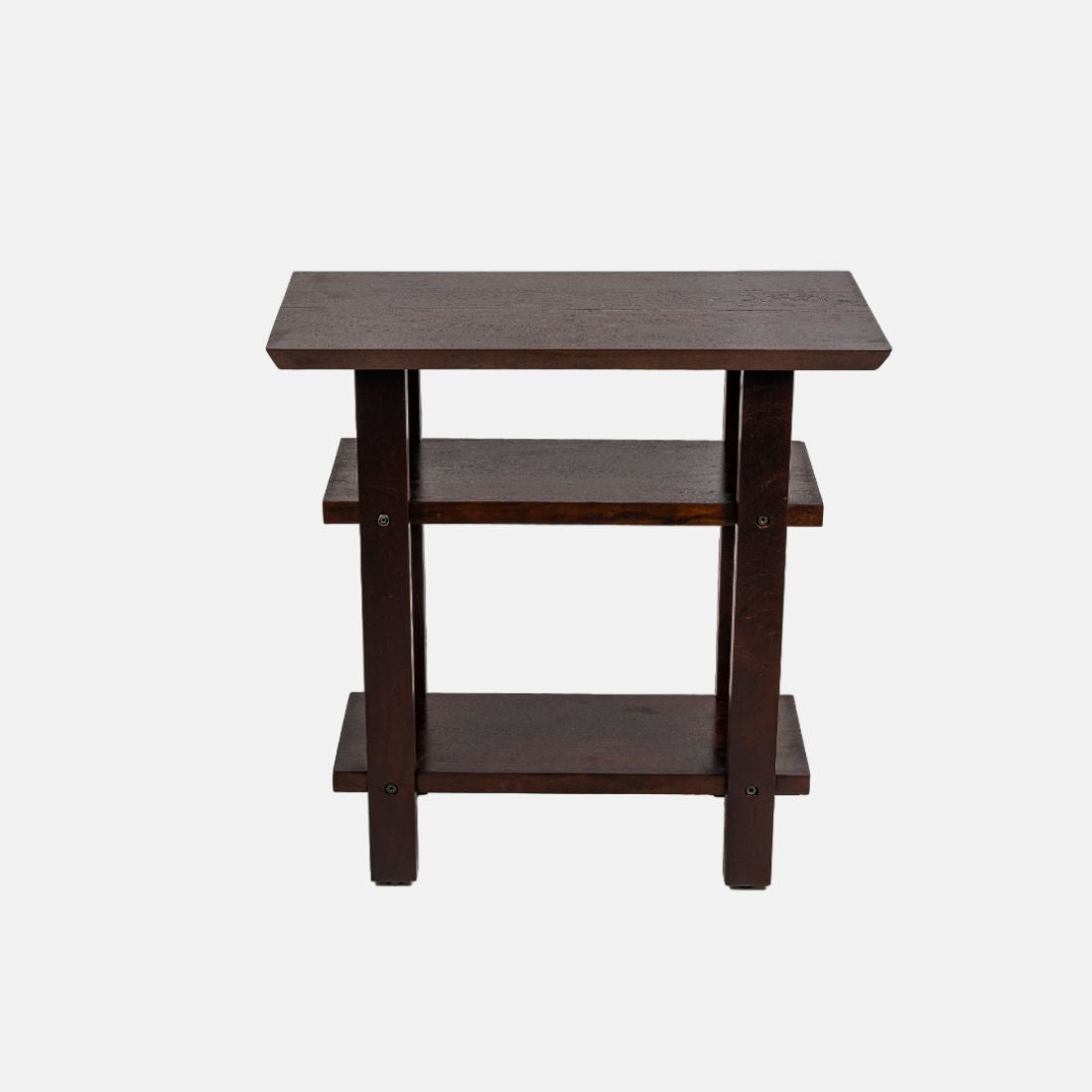 Acacia Wood Walnut Brown Side Table