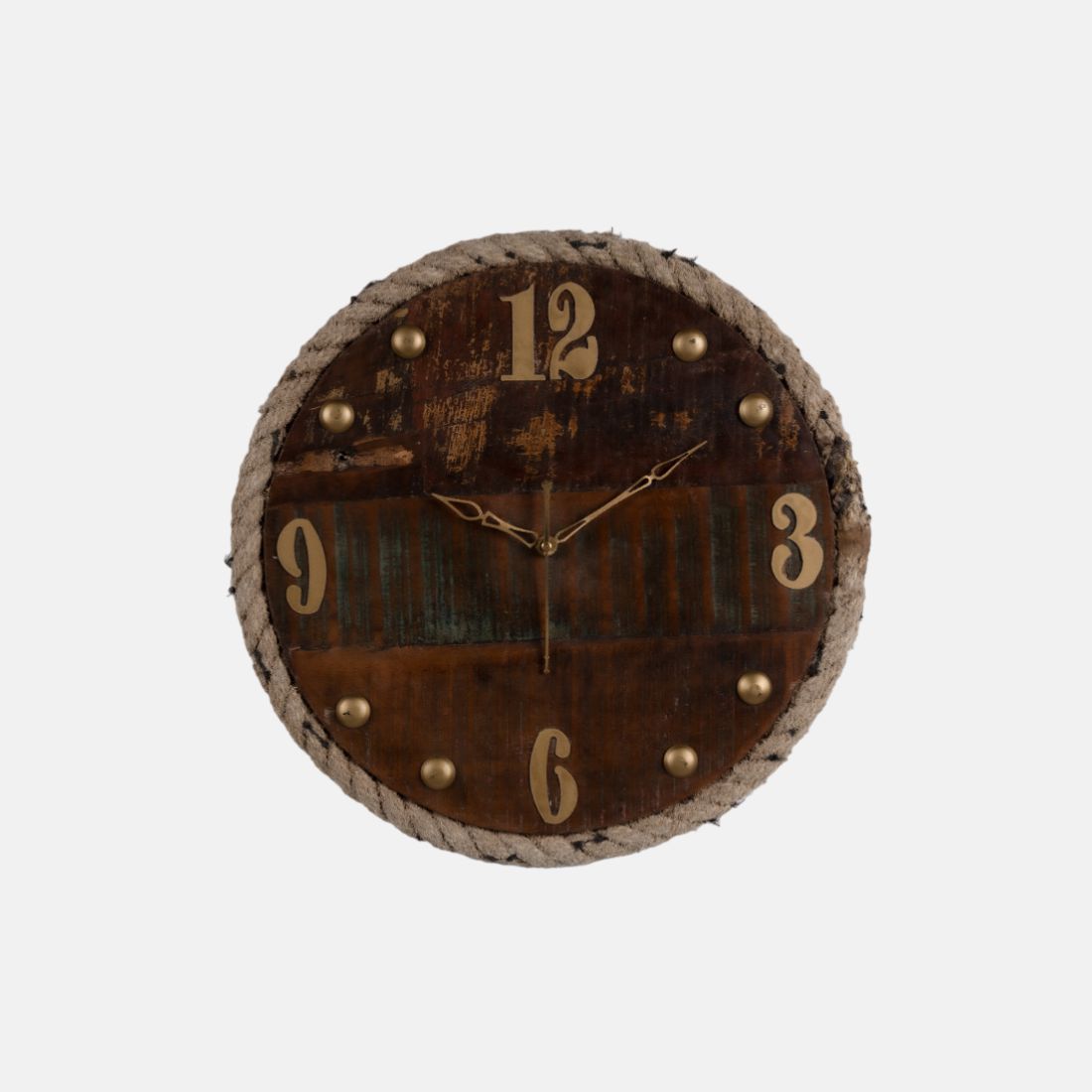 Wall Clock Made Up Of Old Reclaimed Colourful Wood