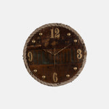 Wall Clock Made Up Of Old Reclaimed Colourful Wood