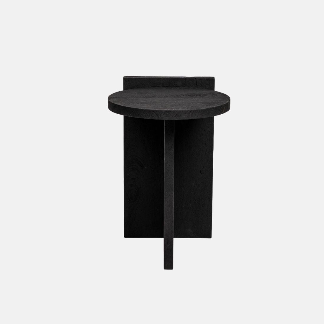 Black Sandblasted Mango Wood Finish Side Table