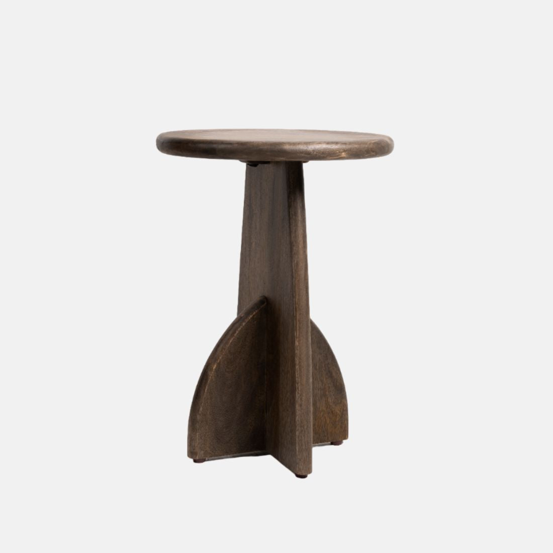 Water Base Black Mango Wood Finish Side Table