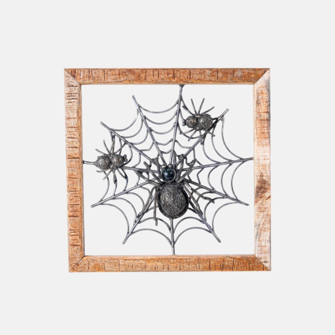 Natural Wood Finish And Natural Metal Finish Spider Web Frame
