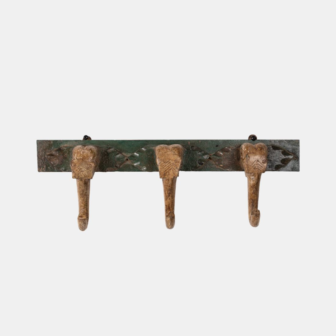 Old Teak Wood Wall Mount Elephant Trunk Hook