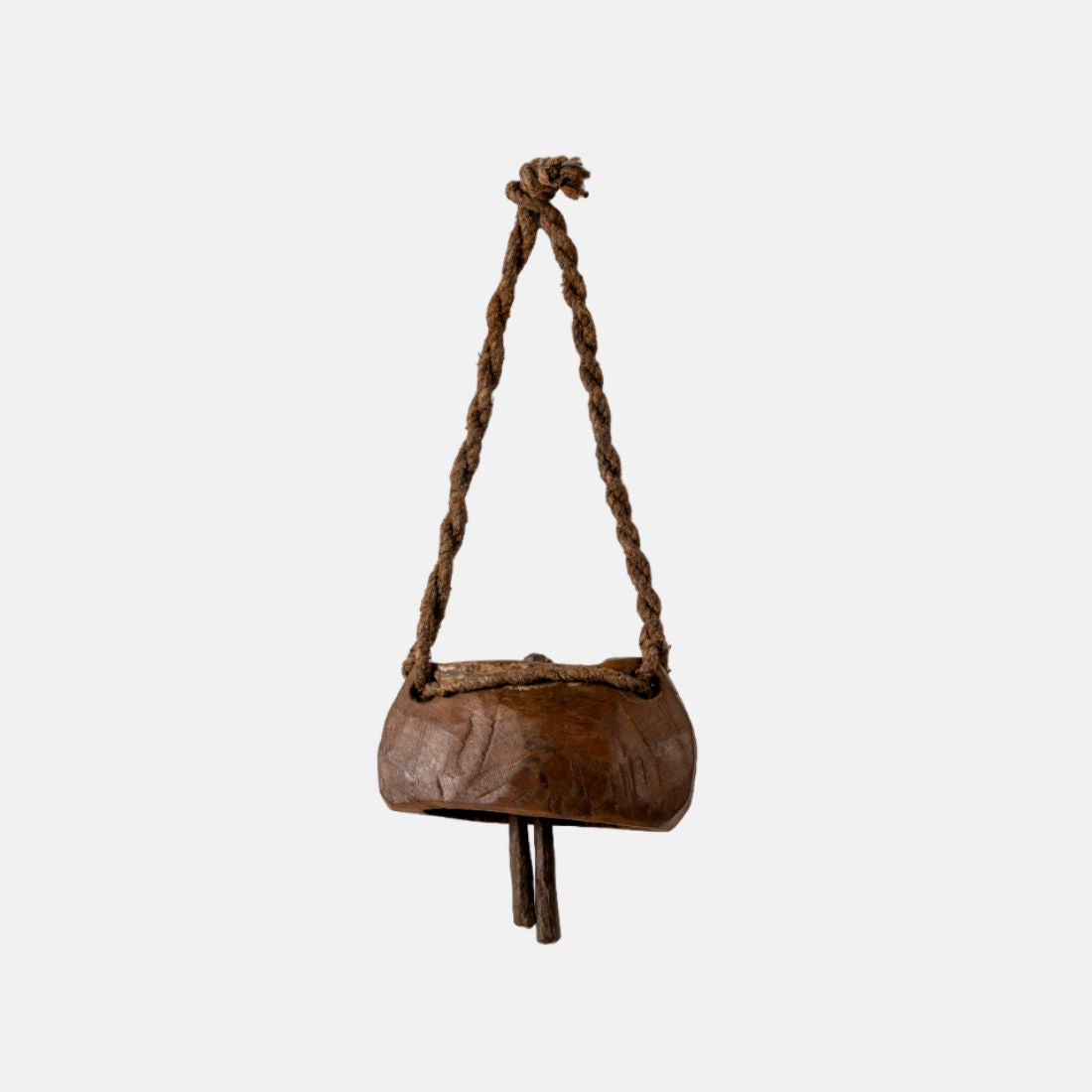 Natural Old Teak Wood Cow Bell Used In Acient Times
