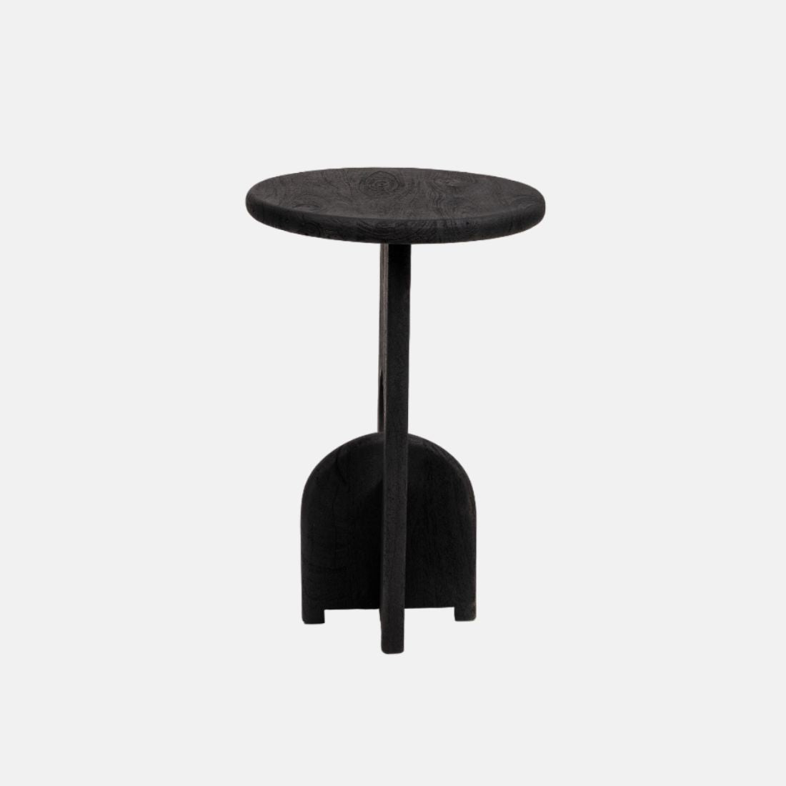 Black Sand Blasted Mango Wood Side Table