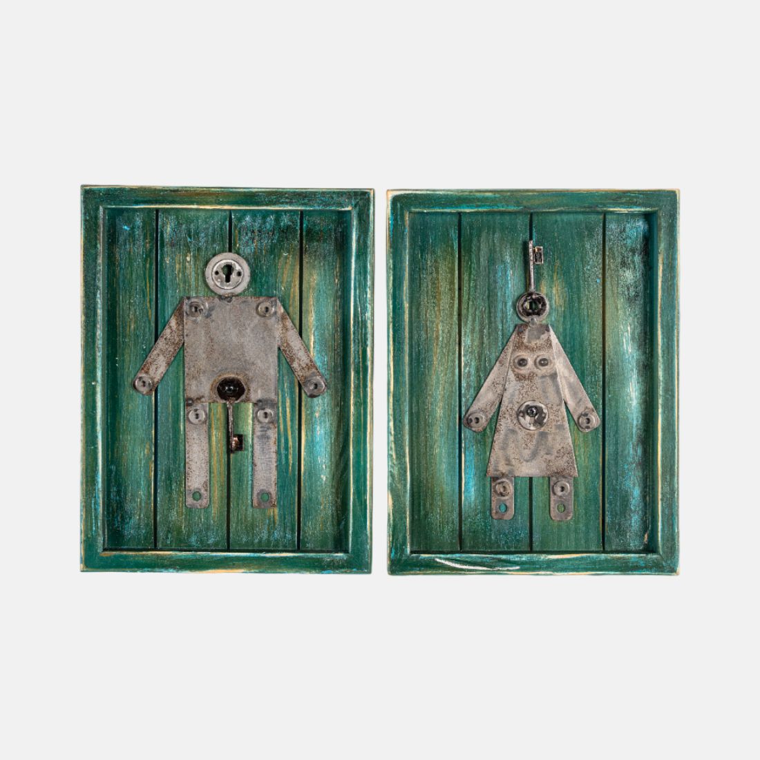 Toilet Sign Boards Madeup Of Recycled Wood