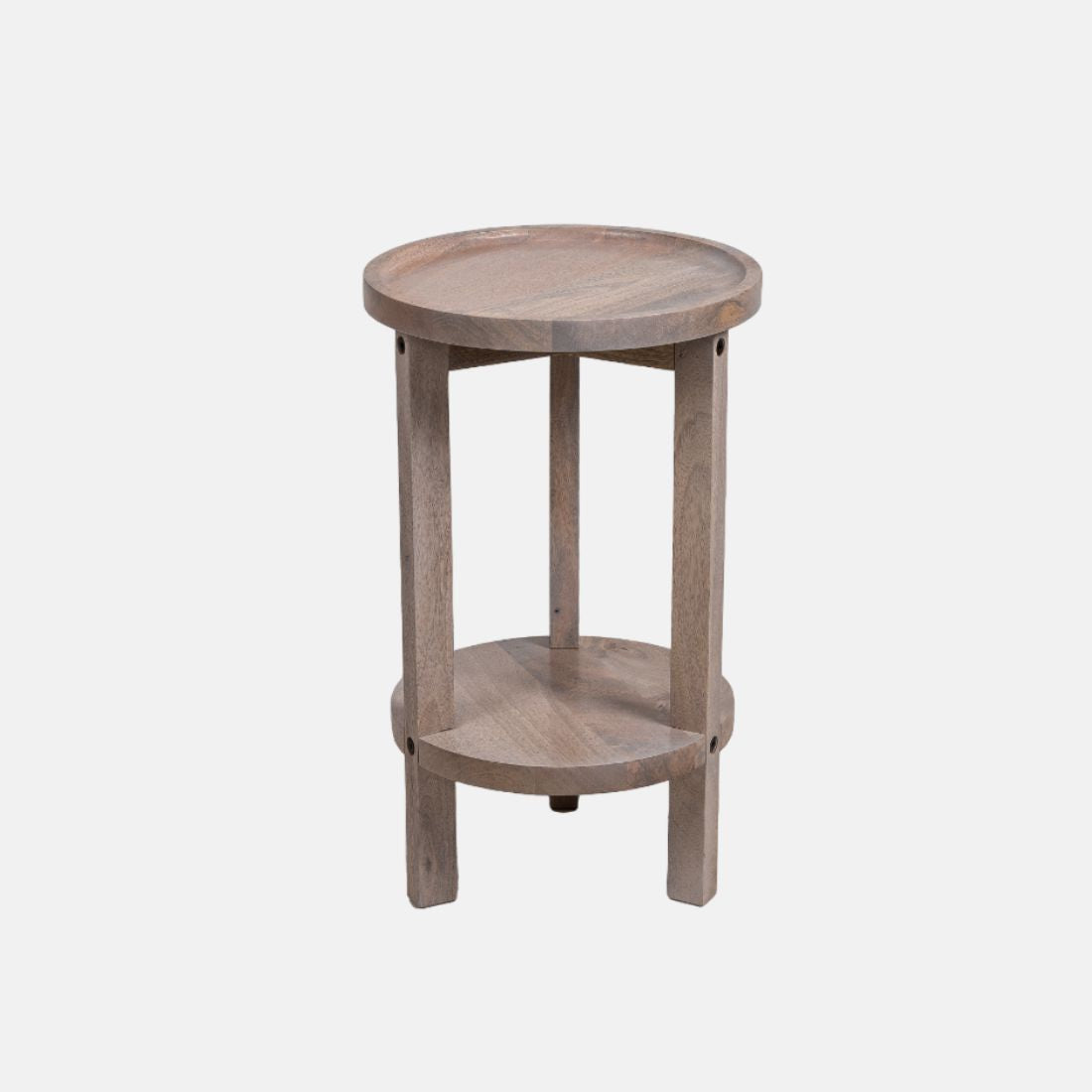 Mango Wood Smoke White Side Table