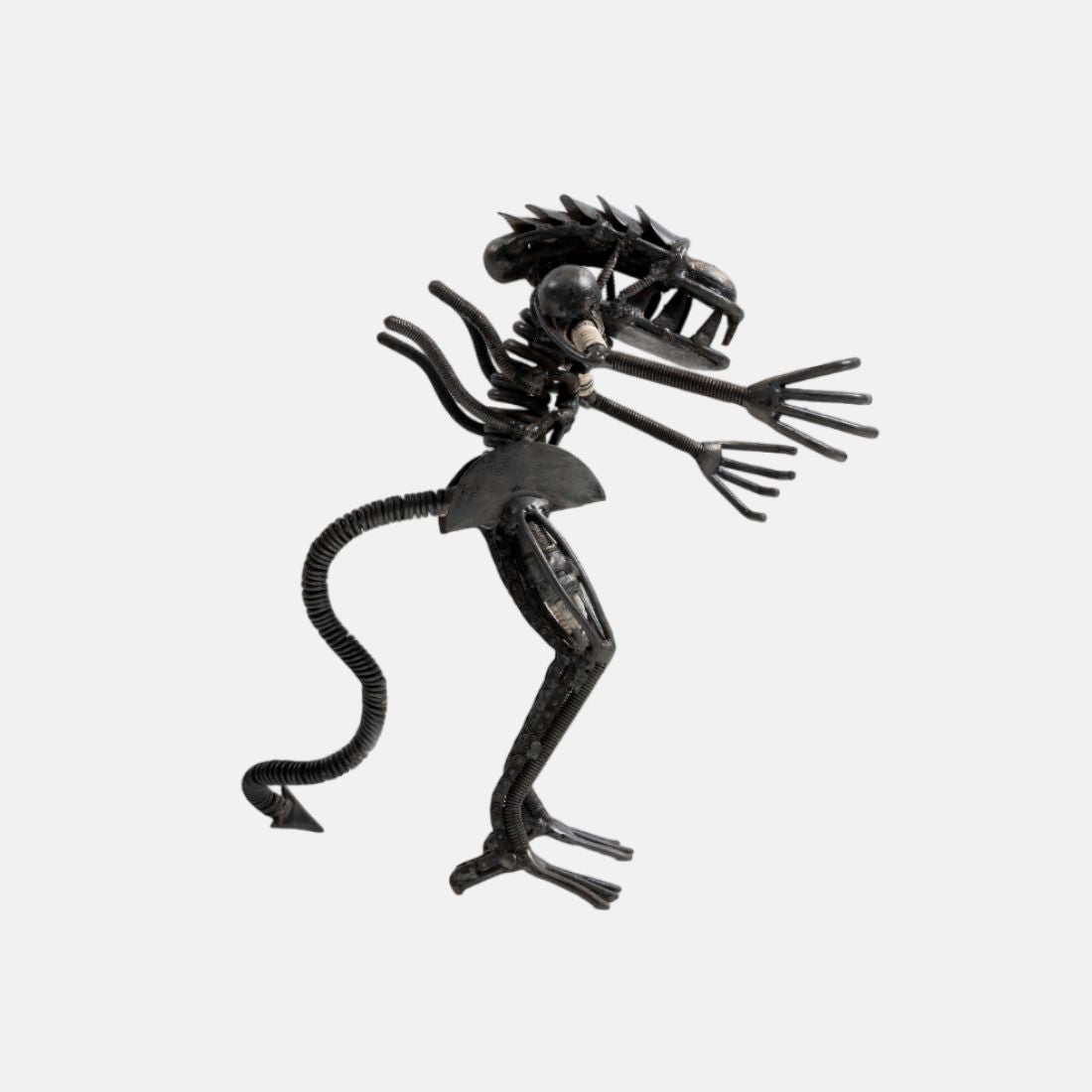 Alien Modern Home Decor Sculpture Recycled Handcrafted Metal art and Natural Iron Finish