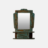Old Teak Wood Indian Vintage Wall Mount Mirror