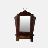 Old Teak Wood Indian Vintage Wall Mount Mirror