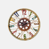 Wall Clock Madeup Of Old Moped Wheel Rim And Bicycle Gear