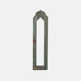 Sleek Arch Design Mirror Frame Made Up Of Old Reclaimed Colorful Wood