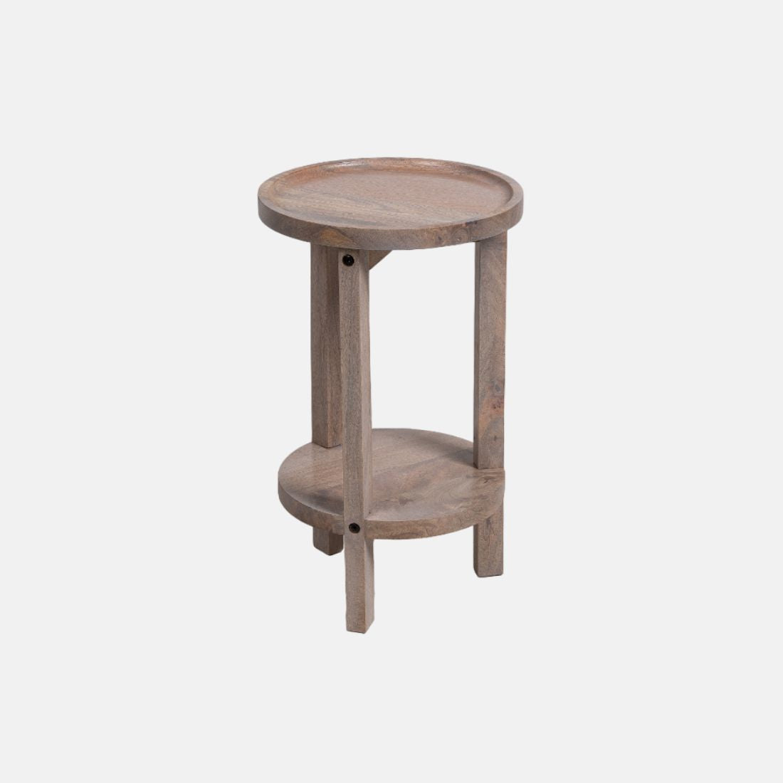 Mango Wood Smoke White Side Table