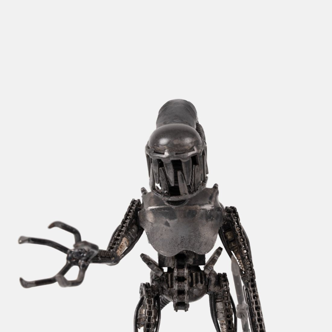 Alien Modern Home Decor Sculpture Recycled Handcrafted Metal art and Natural Iron Finish