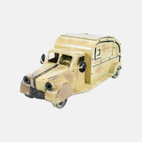 Vintage Distress White Metal Finish Garbage Truck Storage