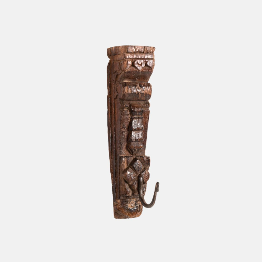 Old Teak Wood Hand Carving Wall Hook