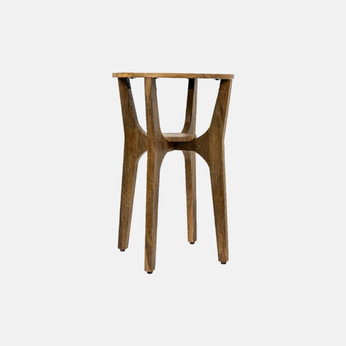 Mango Wood Light Walnut Wood Finish Side Table