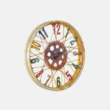 Wall Clock Madeup Of Old Moped Wheel Rim And Bicycle Gear