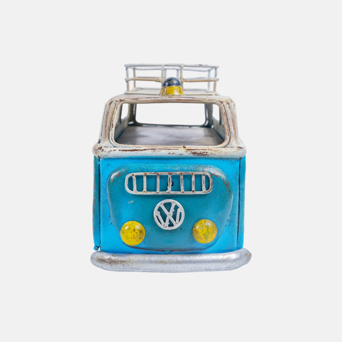 Vintage Blue And White Metal Finish Wolks Vegan Ambulance