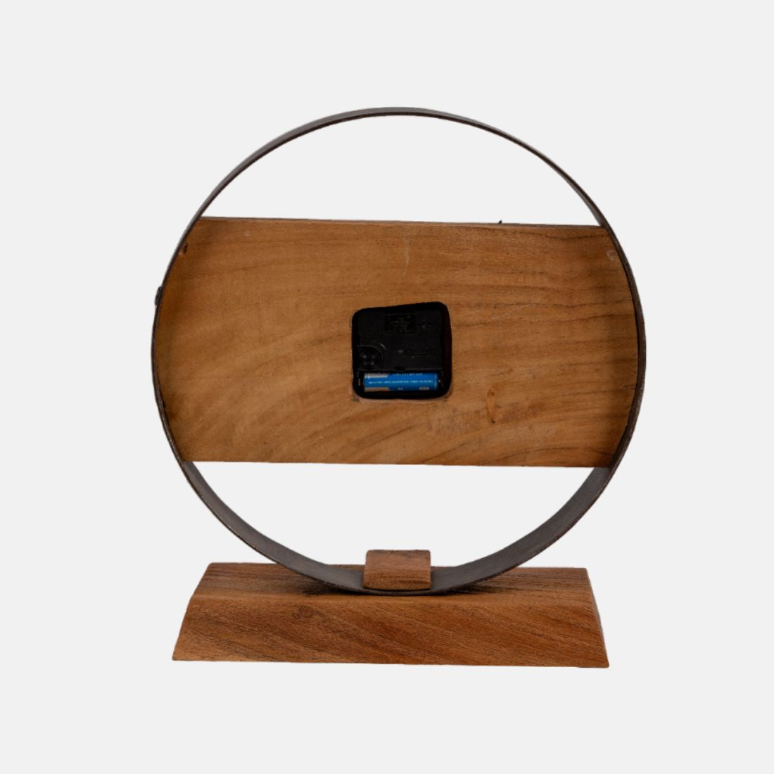 Natural Wood And Metal Finish Table Clock