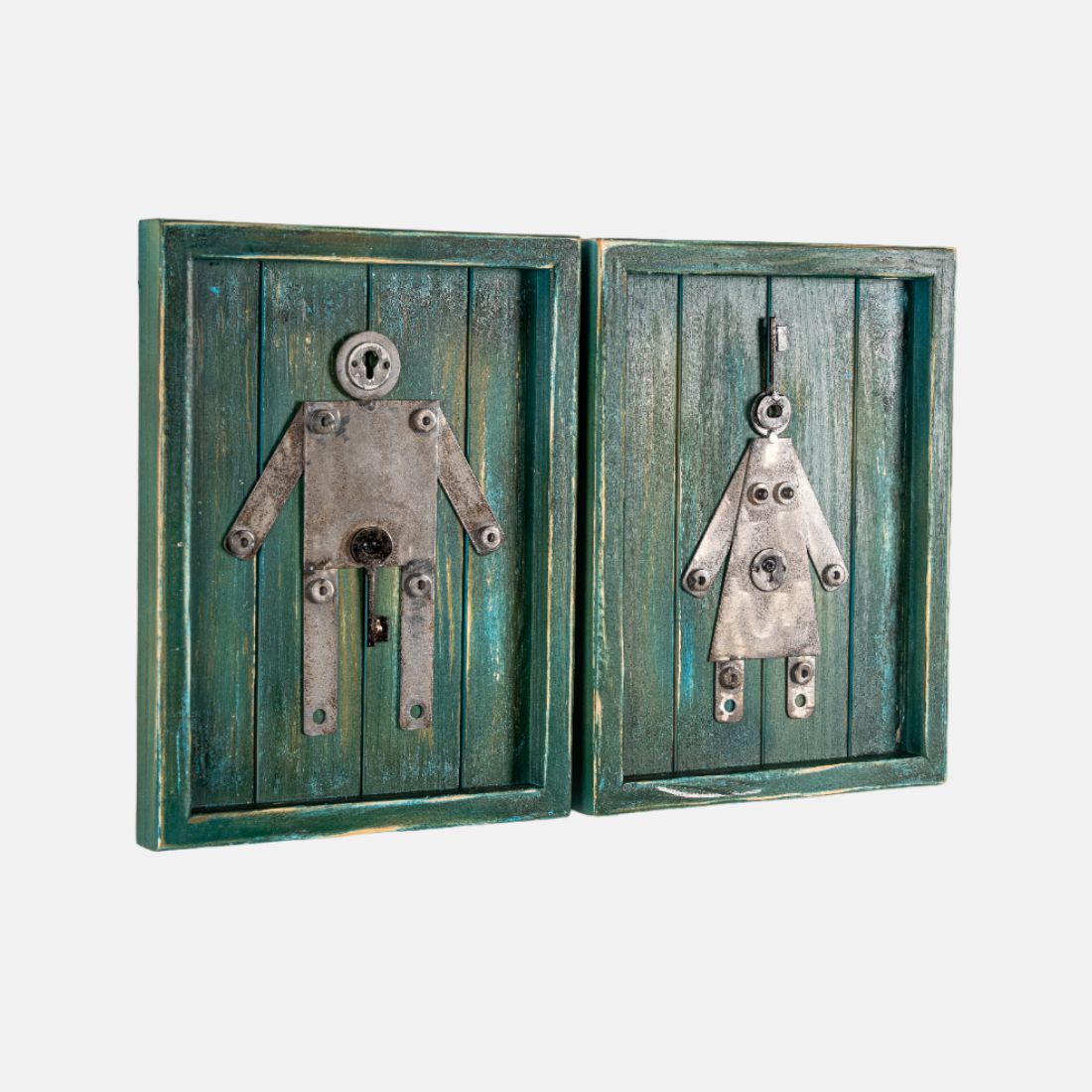 Toilet Sign Boards Madeup Of Recycled Wood