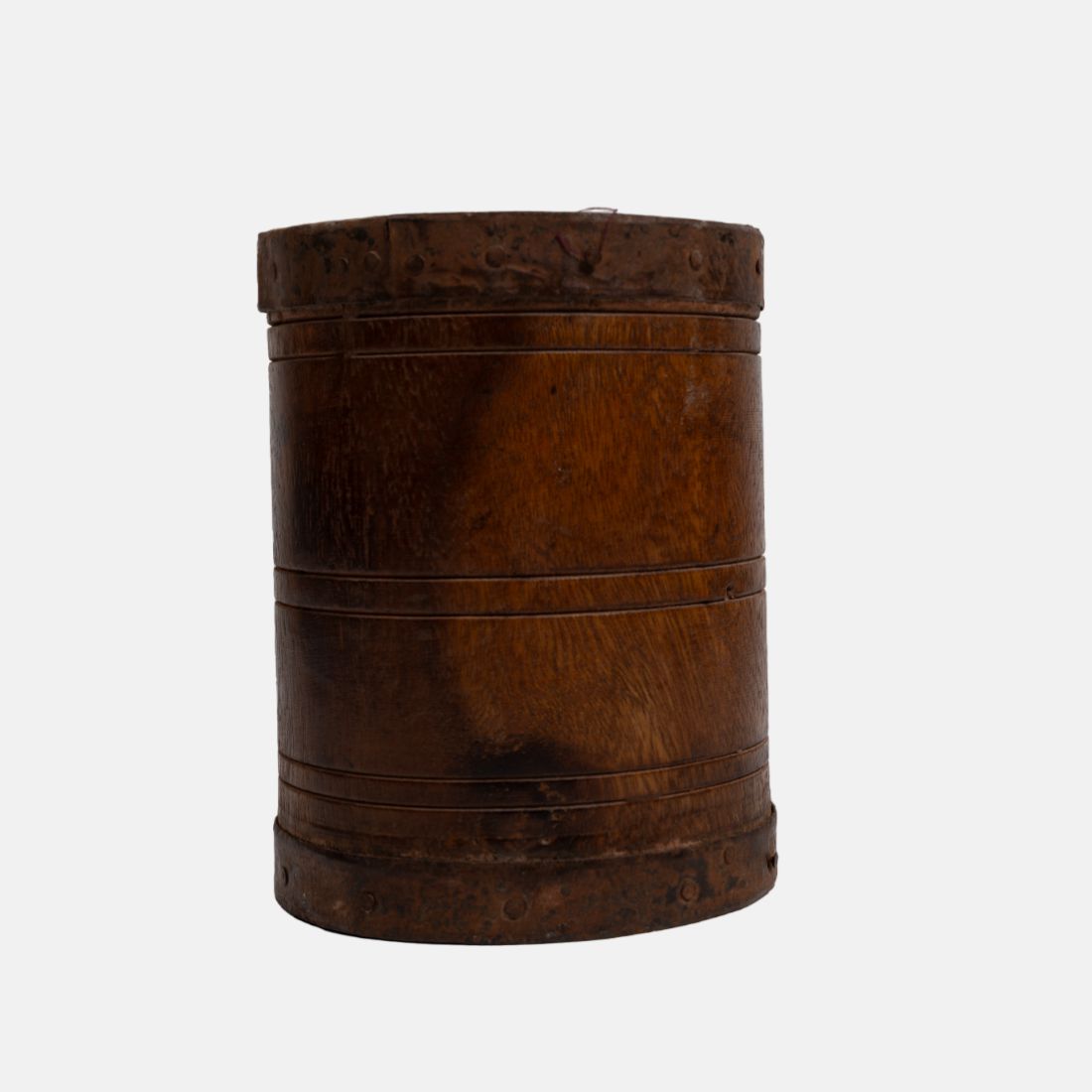 Old Teak Wood Indian Barte Pot