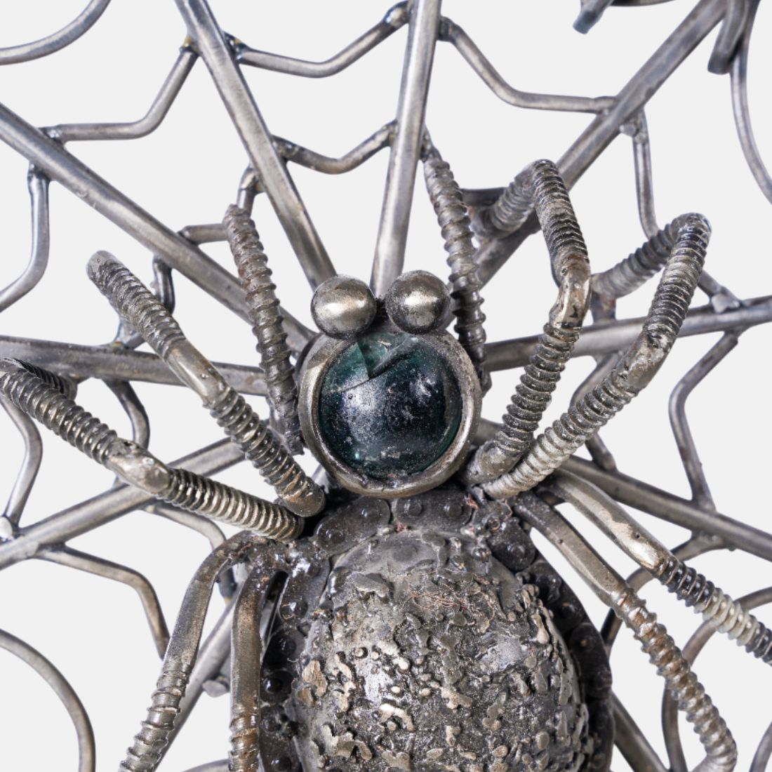 Natural Wood Finish And Natural Metal Finish Spider Web Frame