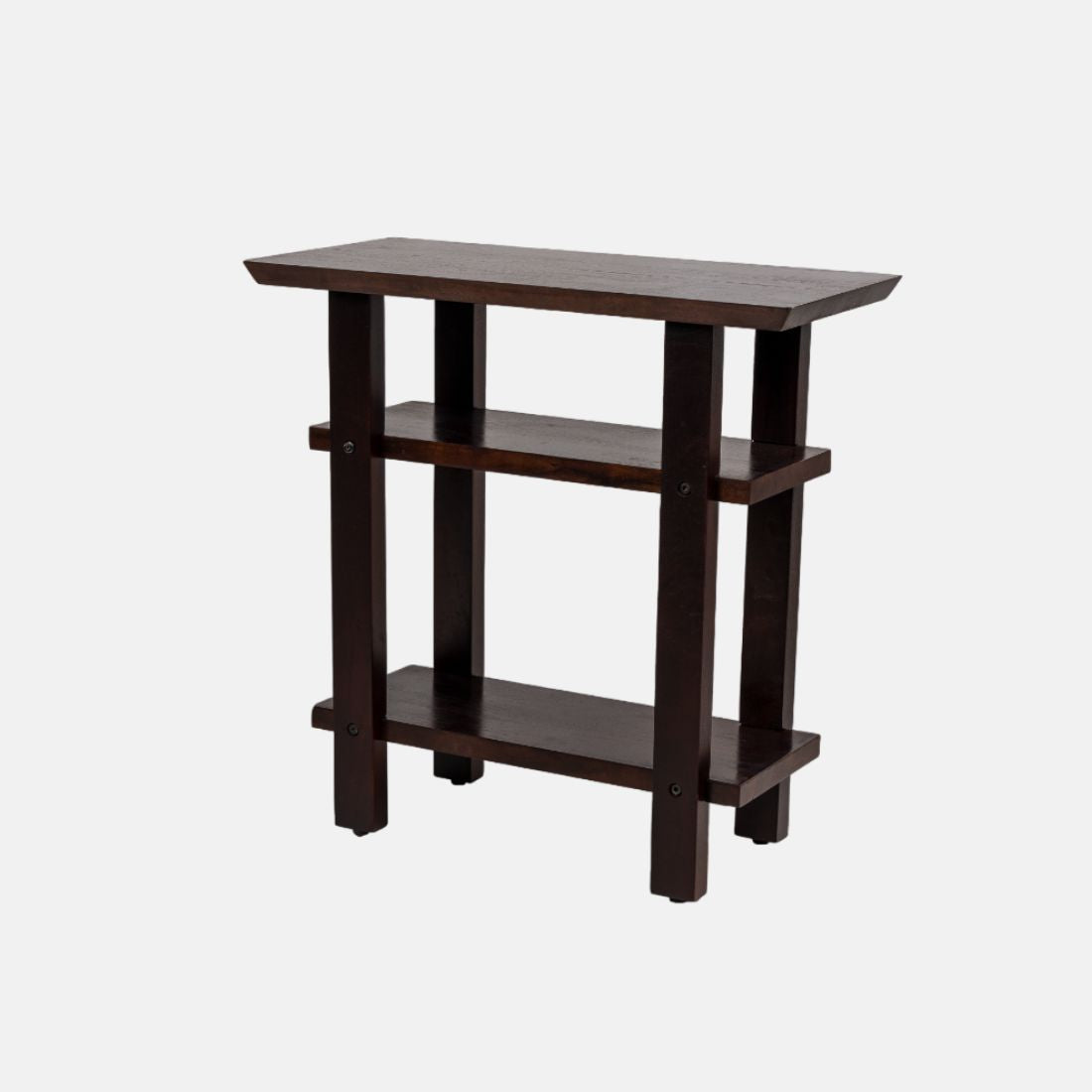 Acacia Wood Walnut Brown Side Table