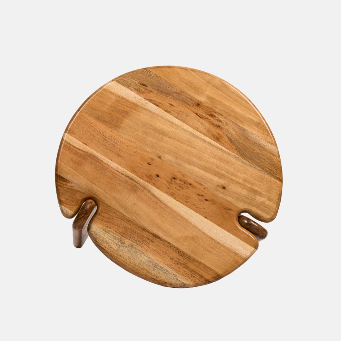 Premium Round wood side table Natural Acacia wood Finish Easy to Build