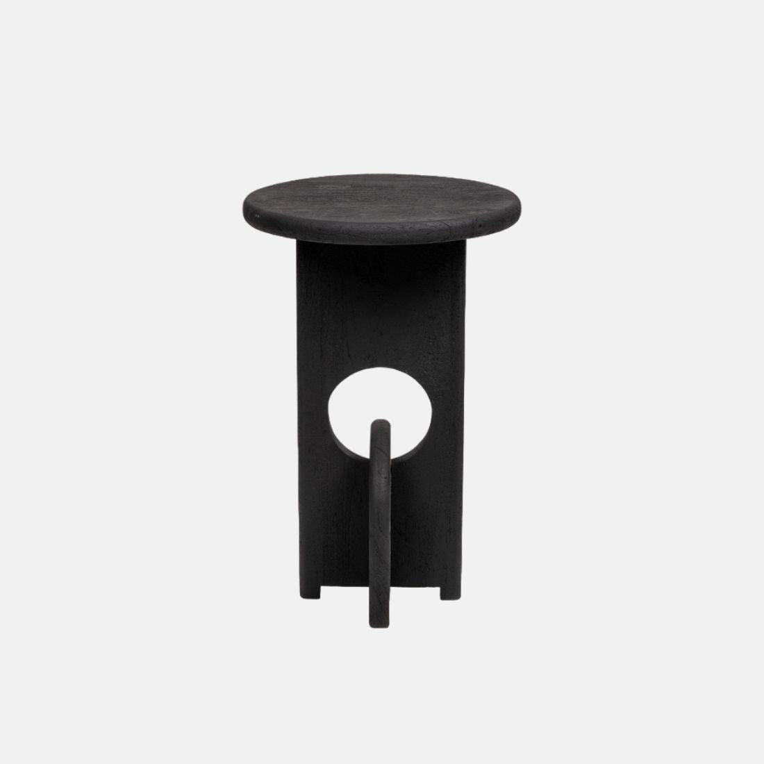 Black Sand Blasted Mango Wood Side Table