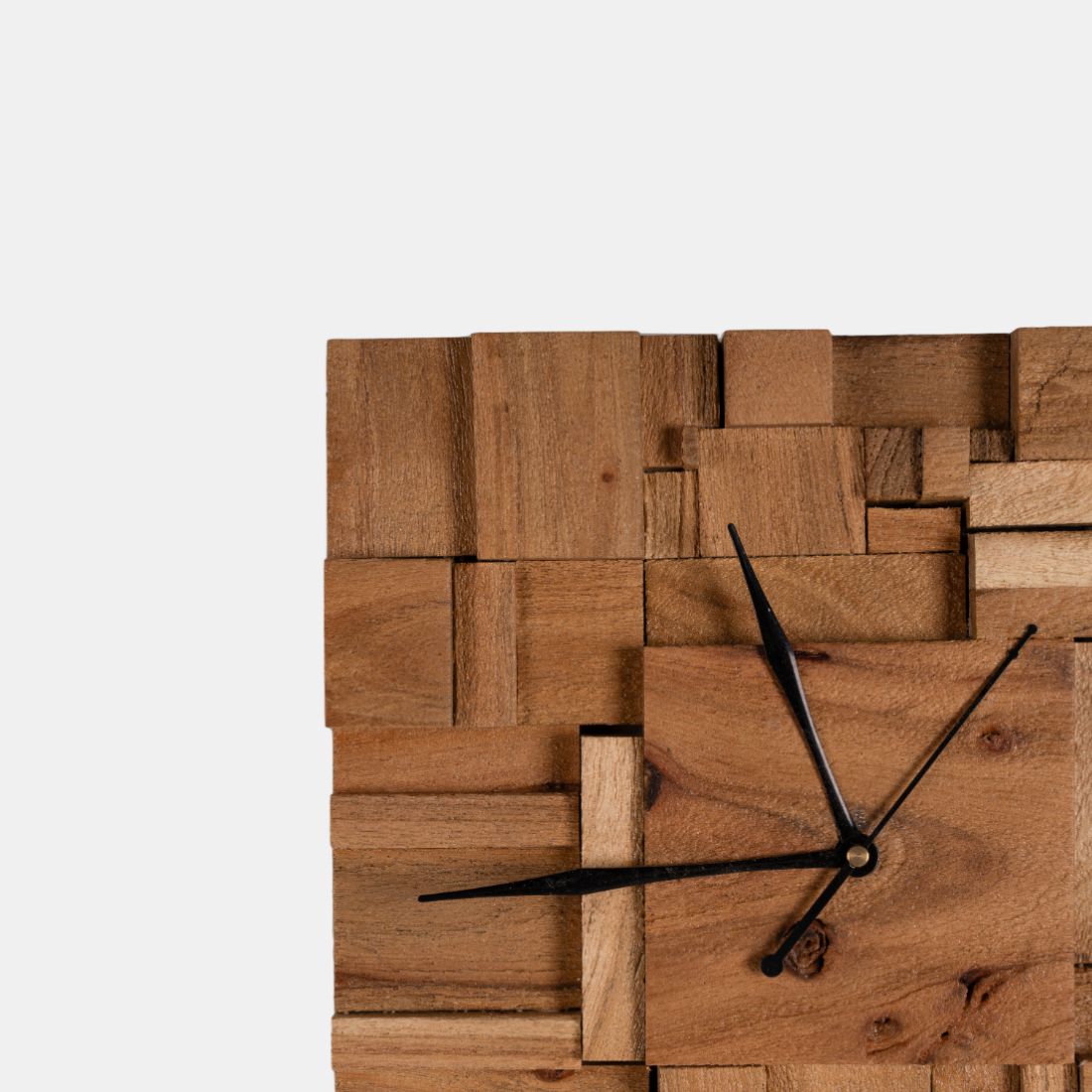 Sandblasted Acacia Natural Wood Wall Clock