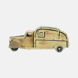 Vintage Distress White Metal Finish Garbage Truck Storage