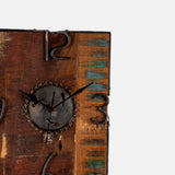 Iron And Old Reclaimed Colourful Wood Wall Clock