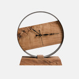 Natural Wood And Metal Finish Table Clock