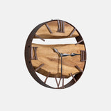 Acacia Wood And Rustic Metal Finish Wall clock