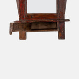 Old Teak Wood Indian Vintage Wall Mount Mirror