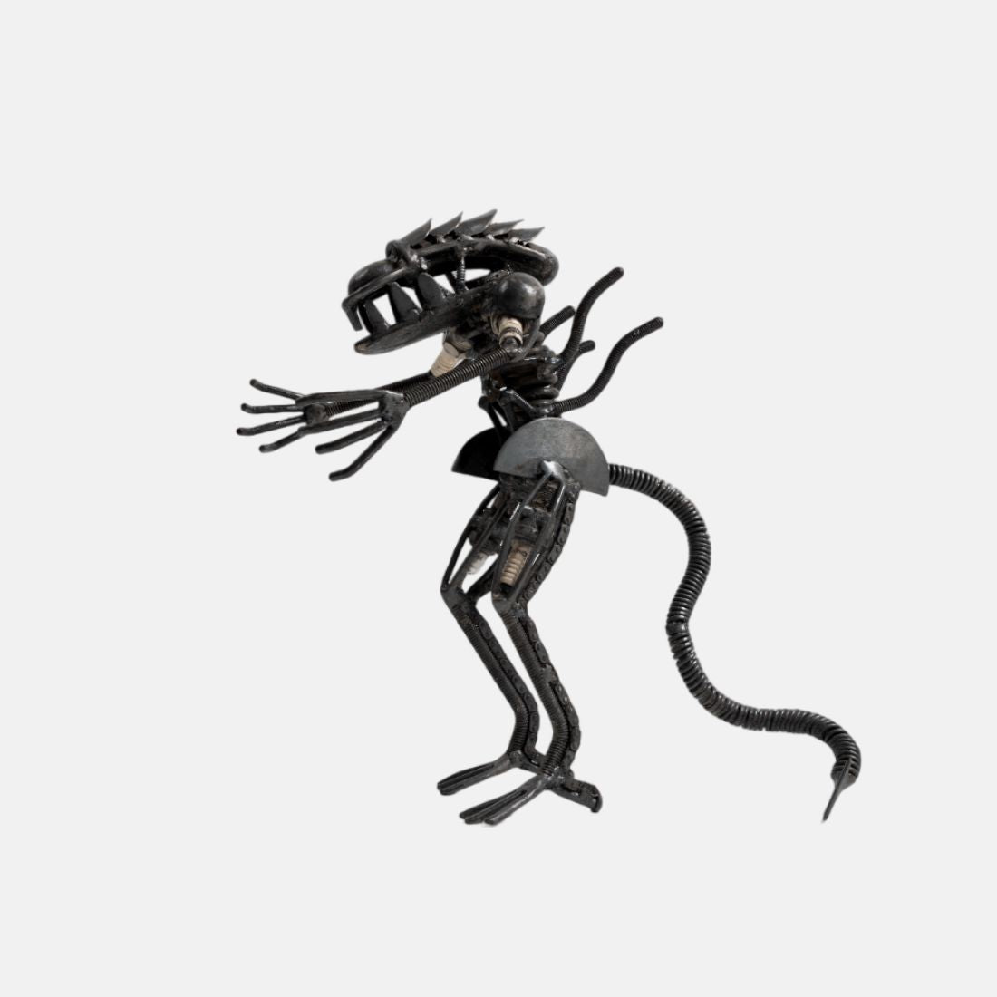 Alien Modern Home Decor Sculpture Recycled Handcrafted Metal art and Natural Iron Finish
