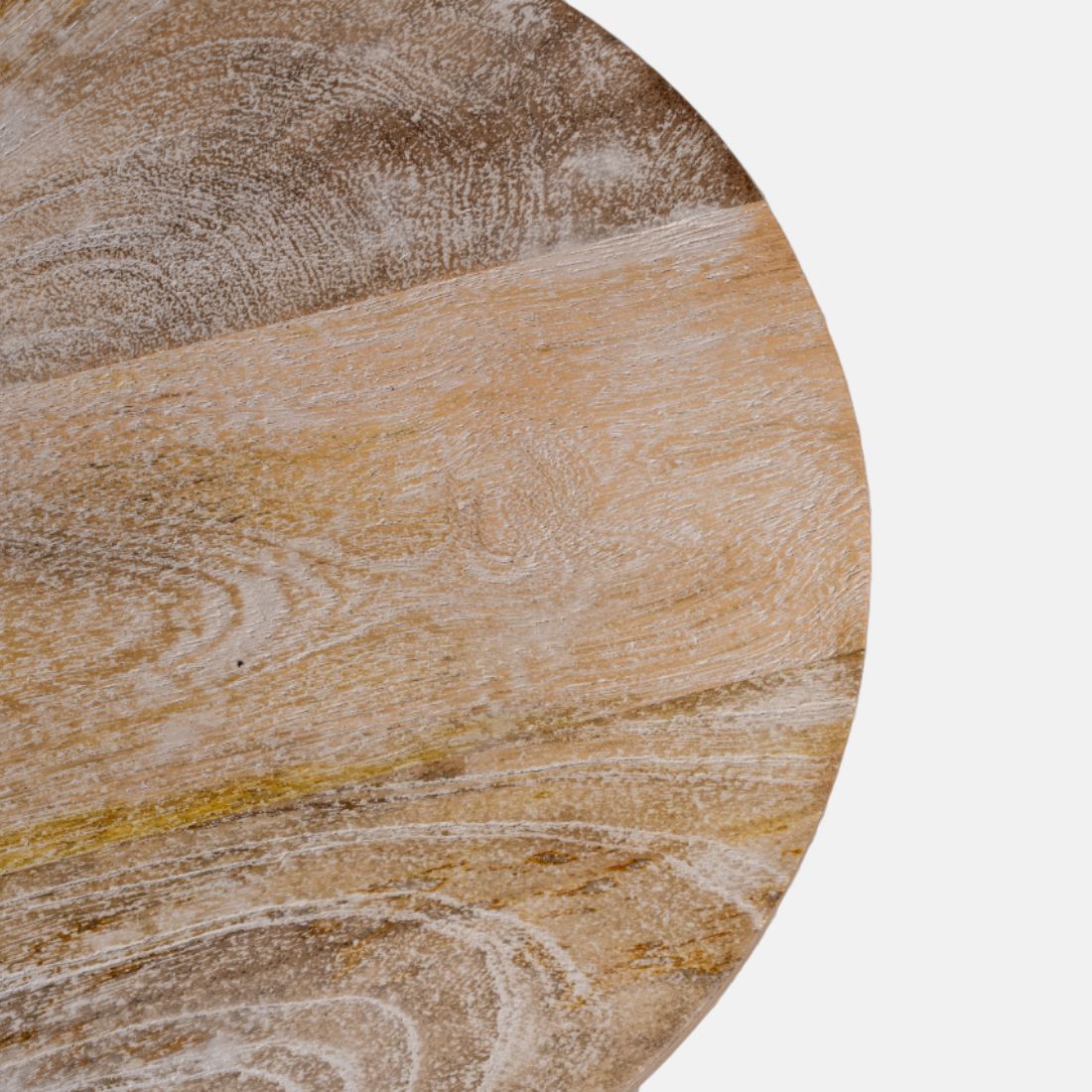 Sandblasted Distress White Mango Wood Finish Side table