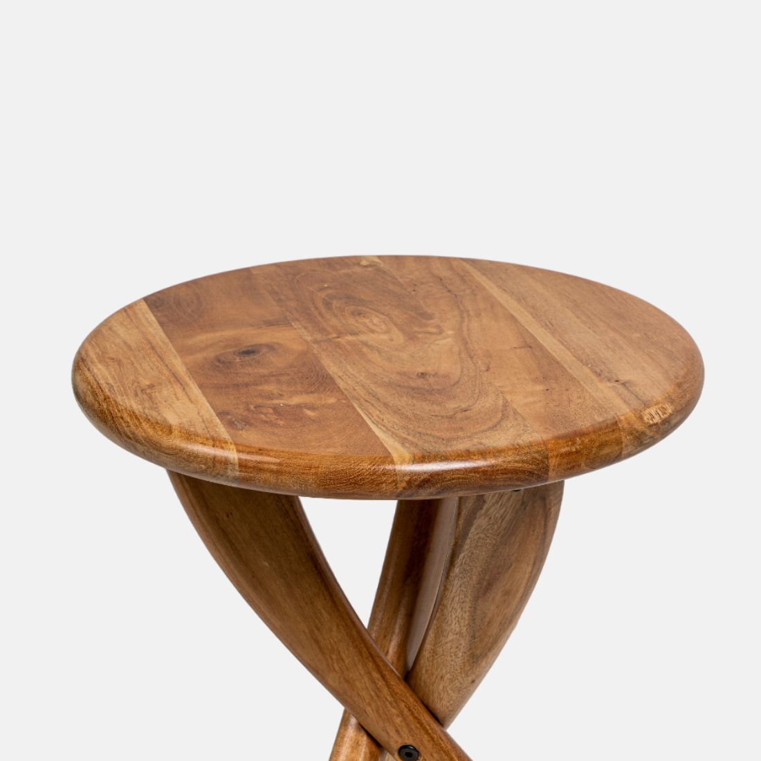 Natural Acacia Wood Side Table