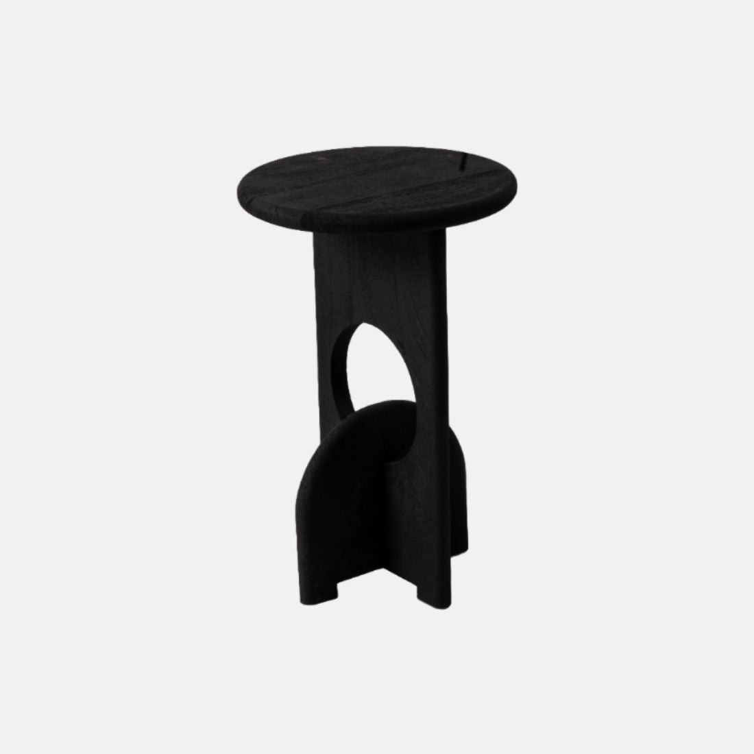 Black Sand Blasted Mango Wood Side Table