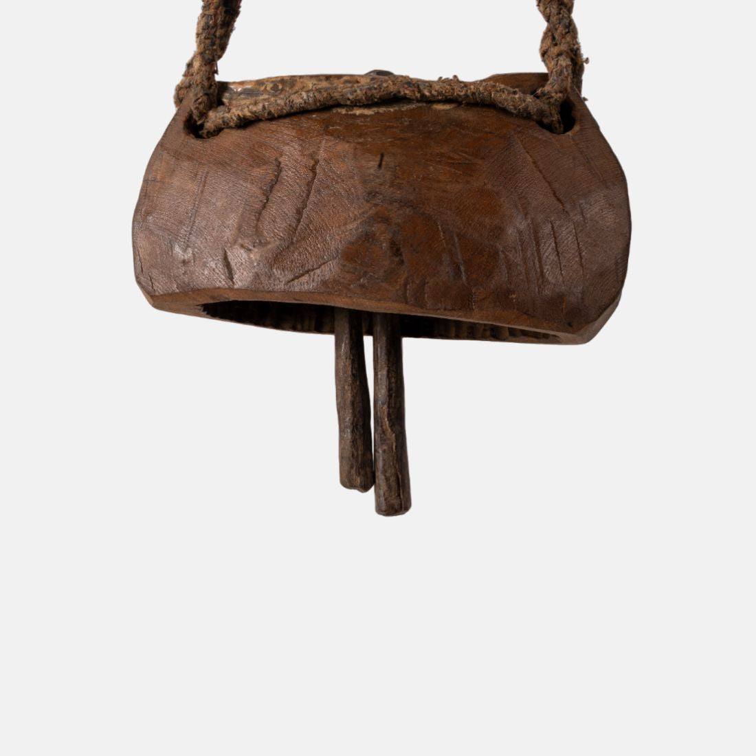 Natural Old Teak Wood Cow Bell Used In Acient Times