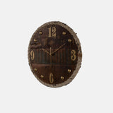 Wall Clock Made Up Of Old Reclaimed Colourful Wood