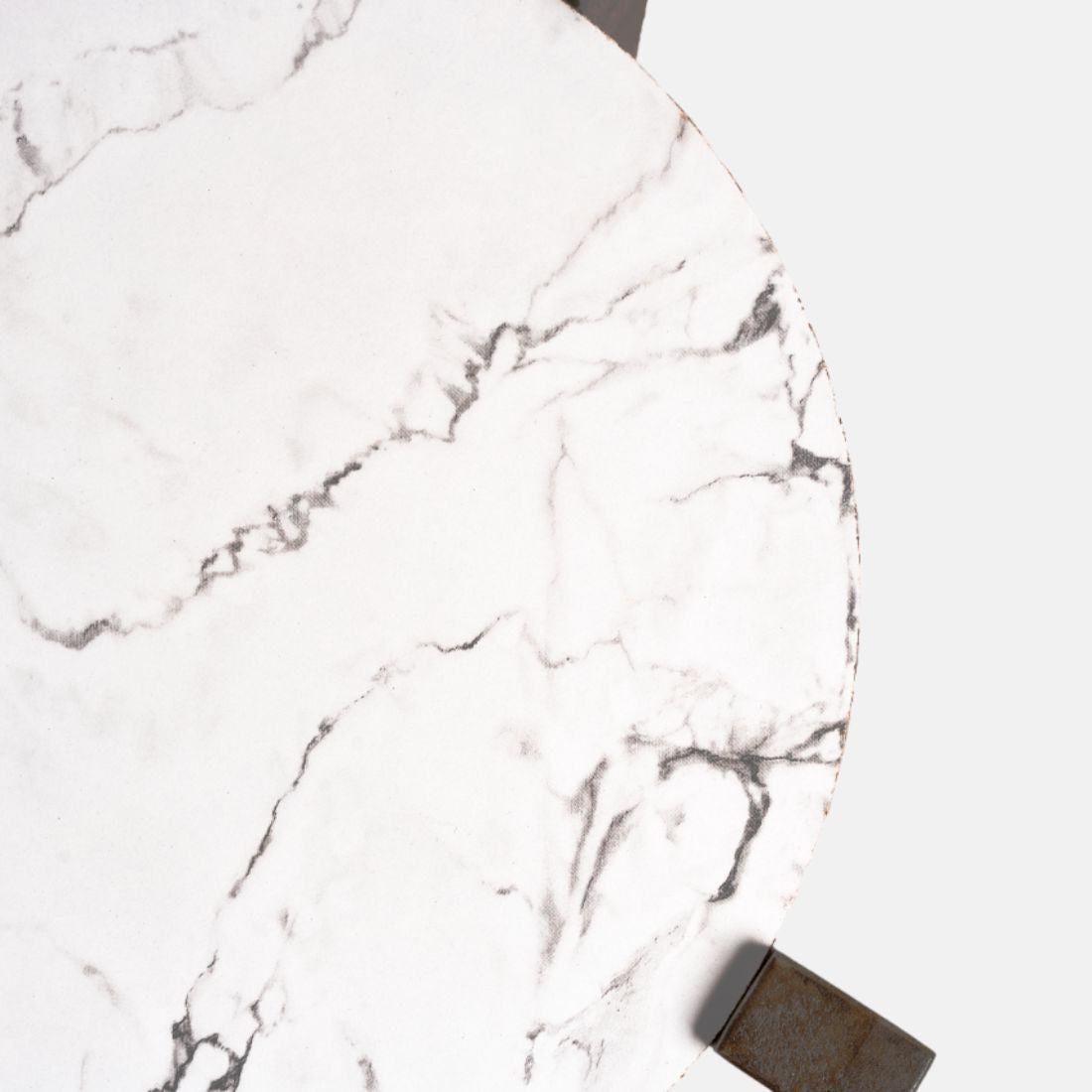 Black Mango Wood And White Marble Veener Side Table