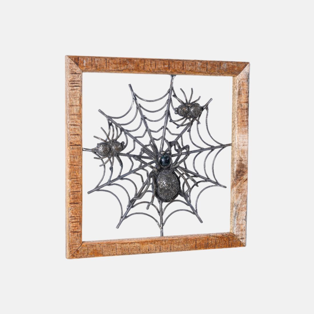 Natural Wood Finish And Natural Metal Finish Spider Web Frame